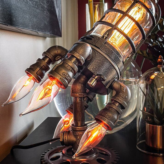 Steampunk Rocket Lamp.